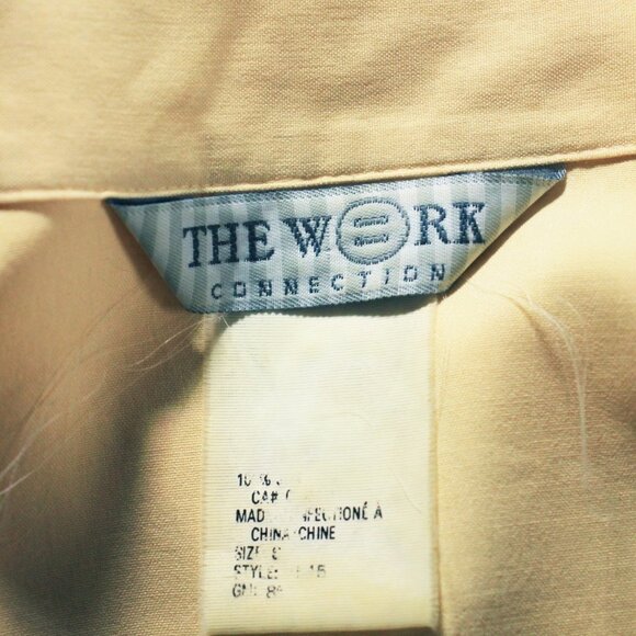 Vintage THE WORK 100% Silk Blouse Soft Butter Yellow Host Pick Womens Size 8 - Picture 8 of 8